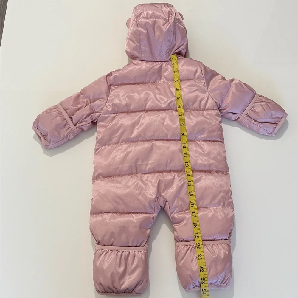 Baby GAP Pink Puffer Baby One-Piece Snowsuit with Hood 3-6 M